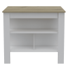 Brooklyn Antibacterial Surface Kitchen Island, Three Concealed Shelves