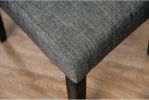 Classic Antique Black / Gray Set of 2 Side Chairs Button Tufted Linen Like Fabric Solid wood Chair Upholstered Scroll Back Kitchen Rustic Dining Room