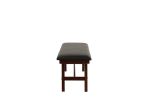 Dark Walnut Finish Wood Framed Back 1pc Dining Bench Only Breakfast Kitchen Cushion Dark Chocolate Faux Leather Seat