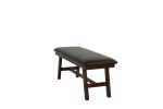 Dark Walnut Finish Wood Framed Back 1pc Dining Bench Only Breakfast Kitchen Cushion Dark Chocolate Faux Leather Seat