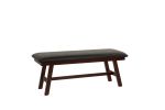 Dark Walnut Finish Wood Framed Back 1pc Dining Bench Only Breakfast Kitchen Cushion Dark Chocolate Faux Leather Seat