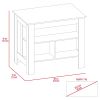 Brooklyn Antibacterial Surface Kitchen Island, Three Concealed Shelves