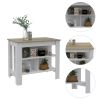 Brooklyn Antibacterial Surface Kitchen Island, Three Concealed Shelves