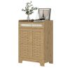 Coffee Bar Cabinet, Modern Farmhouse Buffet Sideboard with Drawer and Adjustable Shelf, Barn Door Storage Cabinet for Kitchen, Dining Room, Bathroom,
