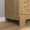 Coffee Bar Cabinet, Modern Farmhouse Buffet Sideboard with Drawer and Adjustable Shelf, Barn Door Storage Cabinet for Kitchen, Dining Room, Bathroom,