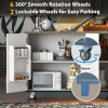 Retro Mountain Wood 47"D Kitchen Island with Drop Leaf, Accent Cabinet with Internal Storage Rack, Farmhouse Rolling Kitchen Cart on Wheels for Living