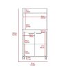 Kira Kitchen Kart; Double Door Cabinet; One Open Shelf; Two Interior Shelves -Black
