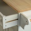 Kitchen Island & Kitchen Cart, Mobile Kitchen Island, Rubber Wood Top, Big & Adjustable Shelf Inside Cabinet for Different Utensils, Luxury Design Fit