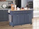 Cambridge Natural Wood Top Kitchen Island with Storage