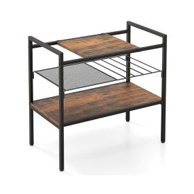Freestanding Compact Shelving Unit Storage Shelves (Type: Storage Shelf, Color: Brown A)