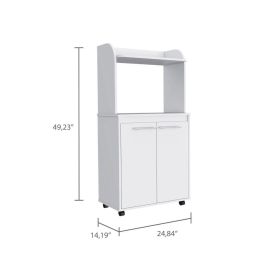 Rockford Kitchen Cart, Open Shelf, Double Door Cabinet, Two Interior Shelves (Color: as Pic)