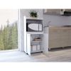 Rockford Kitchen Cart, Open Shelf, Double Door Cabinet, Two Interior Shelves