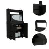 Rockford Kitchen Cart, Open Shelf, Double Door Cabinet, Two Interior Shelves