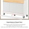 Rolling Mobile Kitchen Island with Solid Wood Top and Locking Wheels,52.7 Inch Width,Storage Cabinet and Drop Leaf Breakfast Bar,Spice Rack, Towel Rac