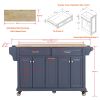 Cambridge Natural Wood Top Kitchen Island with Storage