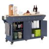 Cambridge Natural Wood Top Kitchen Island with Storage