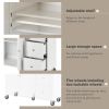 Rolling Mobile Kitchen Island with Solid Wood Top and Locking Wheels,52.7 Inch Width,Storage Cabinet and Drop Leaf Breakfast Bar,Spice Rack, Towel Rac