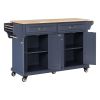 Cambridge Natural Wood Top Kitchen Island with Storage