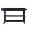 56 inch Rolling Kitchen Island with Storage,Kitchen Cart with Solid OAK Wood Top,Two-sided Kitchen island Cart on Wheels , Wine and Spice Rack, Large