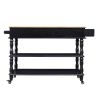 56 inch Rolling Kitchen Island with Storage,Kitchen Cart with Solid OAK Wood Top,Two-sided Kitchen island Cart on Wheels , Wine and Spice Rack, Large