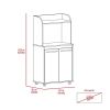 Rockford Kitchen Cart, Open Shelf, Double Door Cabinet, Two Interior Shelves