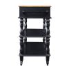56 inch Rolling Kitchen Island with Storage,Kitchen Cart with Solid OAK Wood Top,Two-sided Kitchen island Cart on Wheels , Wine and Spice Rack, Large