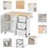 Rolling Mobile Kitchen Island with Solid Wood Top and Locking Wheels,52.7 Inch Width,Storage Cabinet and Drop Leaf Breakfast Bar,Spice Rack, Towel Rac