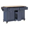 Cambridge Natural Wood Top Kitchen Island with Storage