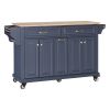 Cambridge Natural Wood Top Kitchen Island with Storage