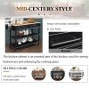 56 inch Rolling Kitchen Island with Storage,Kitchen Cart with Solid OAK Wood Top,Two-sided Kitchen island Cart on Wheels , Wine and Spice Rack, Large