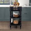 56 inch Rolling Kitchen Island with Storage,Kitchen Cart with Solid OAK Wood Top,Two-sided Kitchen island Cart on Wheels , Wine and Spice Rack, Large