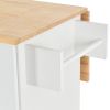 Rolling Mobile Kitchen Island with Solid Wood Top and Locking Wheels,52.7 Inch Width,Storage Cabinet and Drop Leaf Breakfast Bar,Spice Rack, Towel Rac