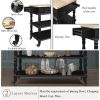 56 inch Rolling Kitchen Island with Storage,Kitchen Cart with Solid OAK Wood Top,Two-sided Kitchen island Cart on Wheels , Wine and Spice Rack, Large